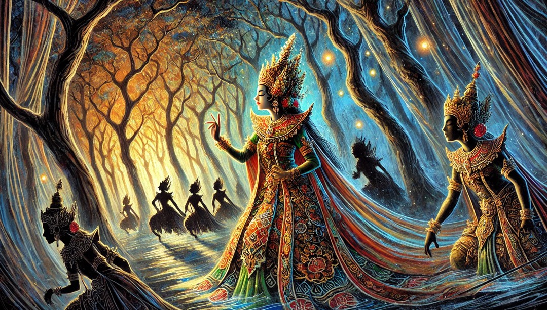 Ilustrasi lakon wayang Alap-Alapan Larasati