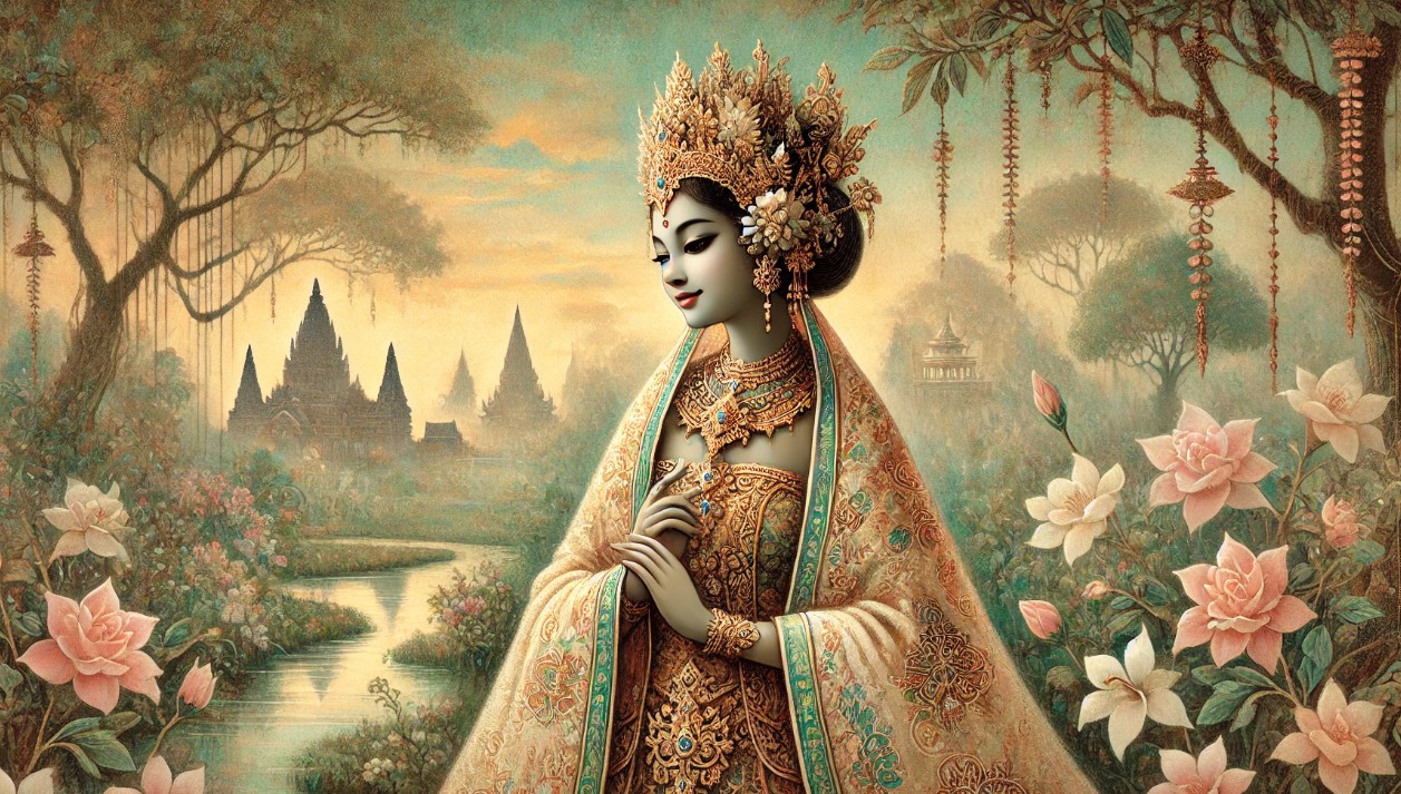 Ilustrasi tokoh wayang Dewi Trijata