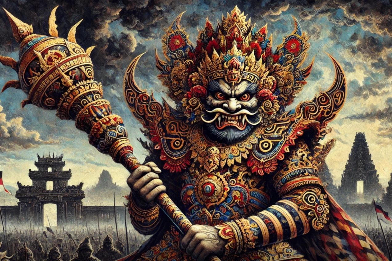 Ilustrasi tokoh wayang Prabu Kala Pracona
