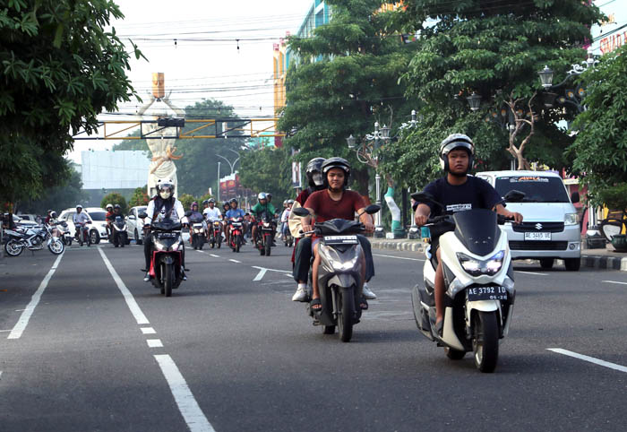 LALU LINTAS: Jalan HOS Cokroaminoto dan Jenderal Sudirman menjadi ruas utama pemberlakuan CFD mulai Minggu 9 Februari 2025.