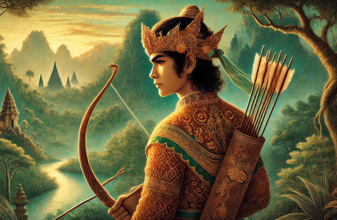 Ilustrasi tokoh wayang Arjuna
