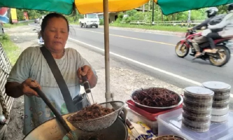 GURIH RENYAH: Pedagang walang goreng ing Jalan Jogja-Wonosari, Gunungkidul. (DOKUMEN/RADAR JOGJA)