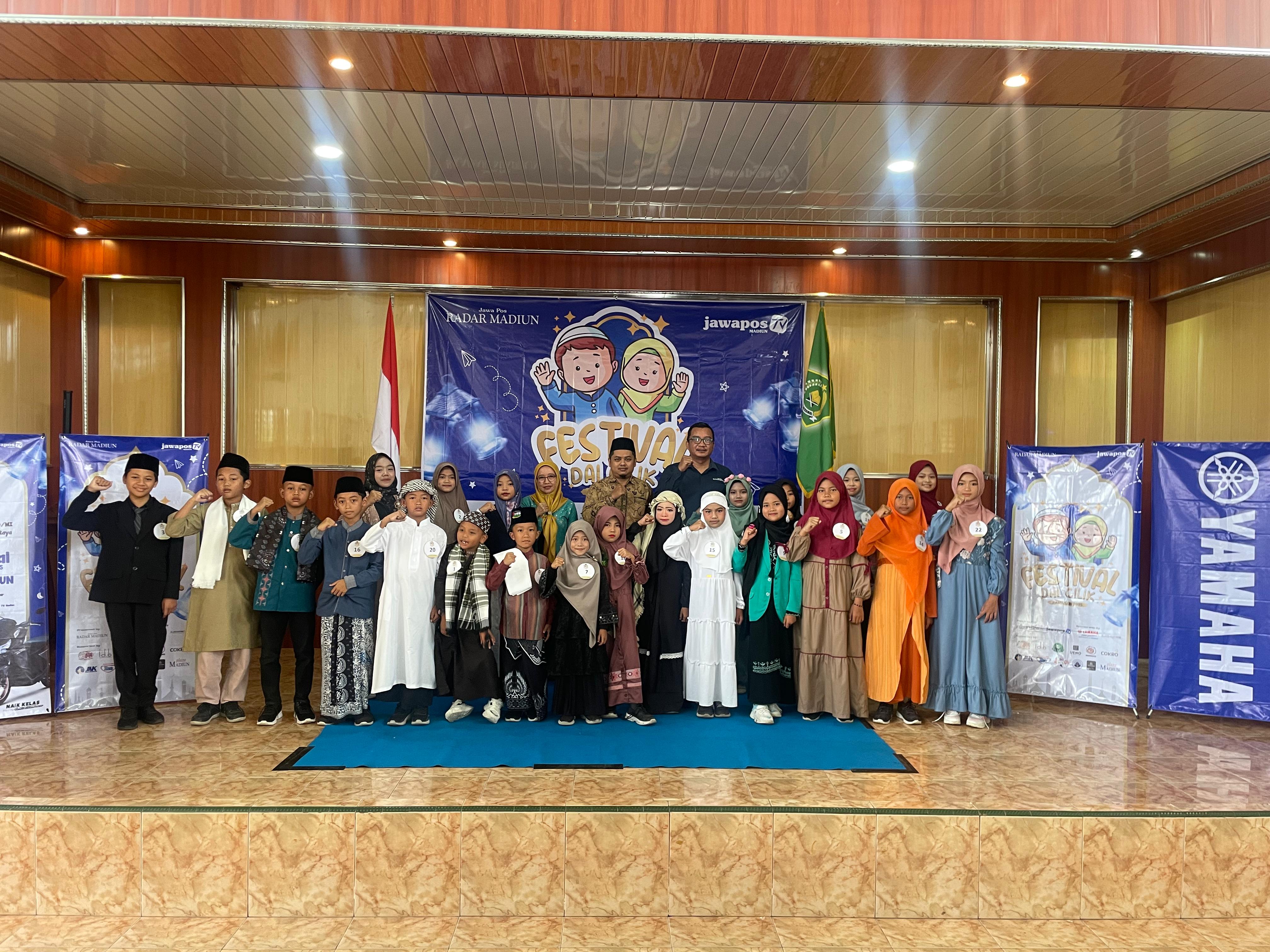 Para peserta audisi Festival Dai Cilik Ramadan 2025 di Ngawi, Jumat 7 Februari 2025.