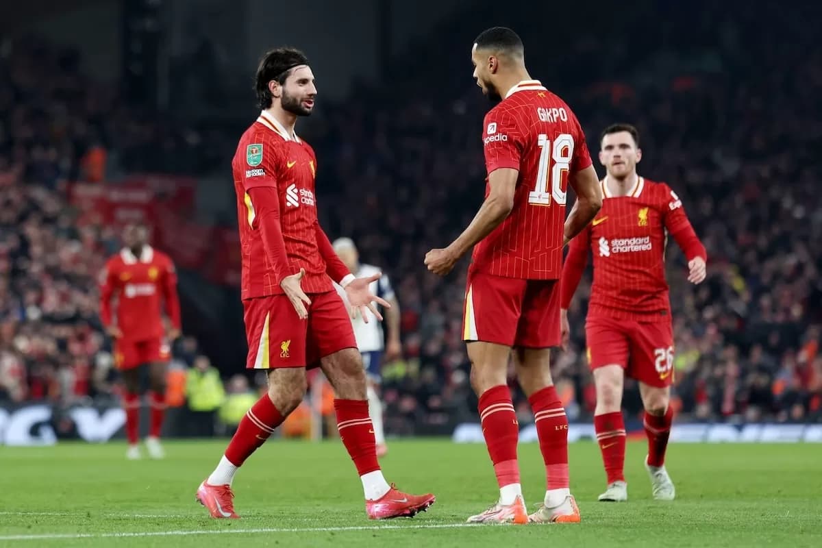 Pemain Liverpool saat melakukan selebrasi usai mengalahkan Tottenham di Carabao Cup.