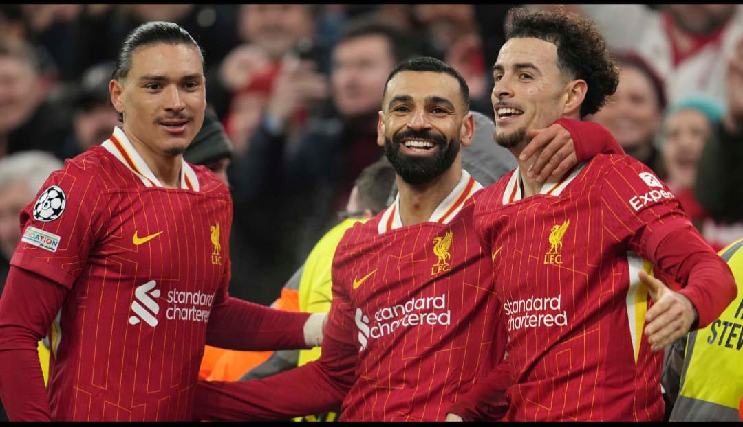 Para pemain Liverpool di salah satu pertandingan Liga Champions.