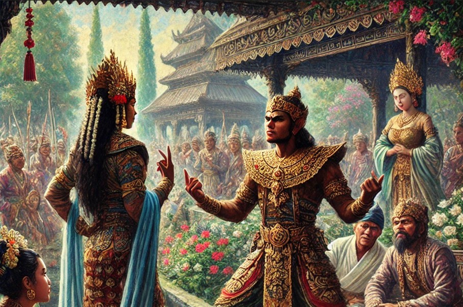 Ilustrasi lakon wayang Dursasana Sengkel