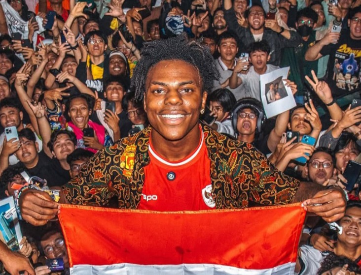 Streamer dan penggemar berat sepak bola, IShowSpeed, saat menyambangi Indonesia.
