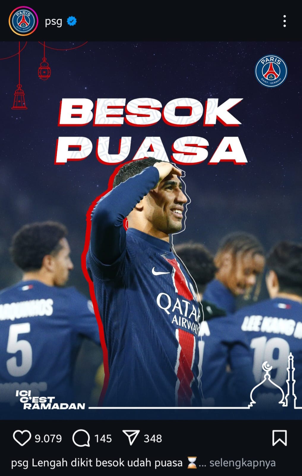 PSG menyambut ramadan dengan suka cita.