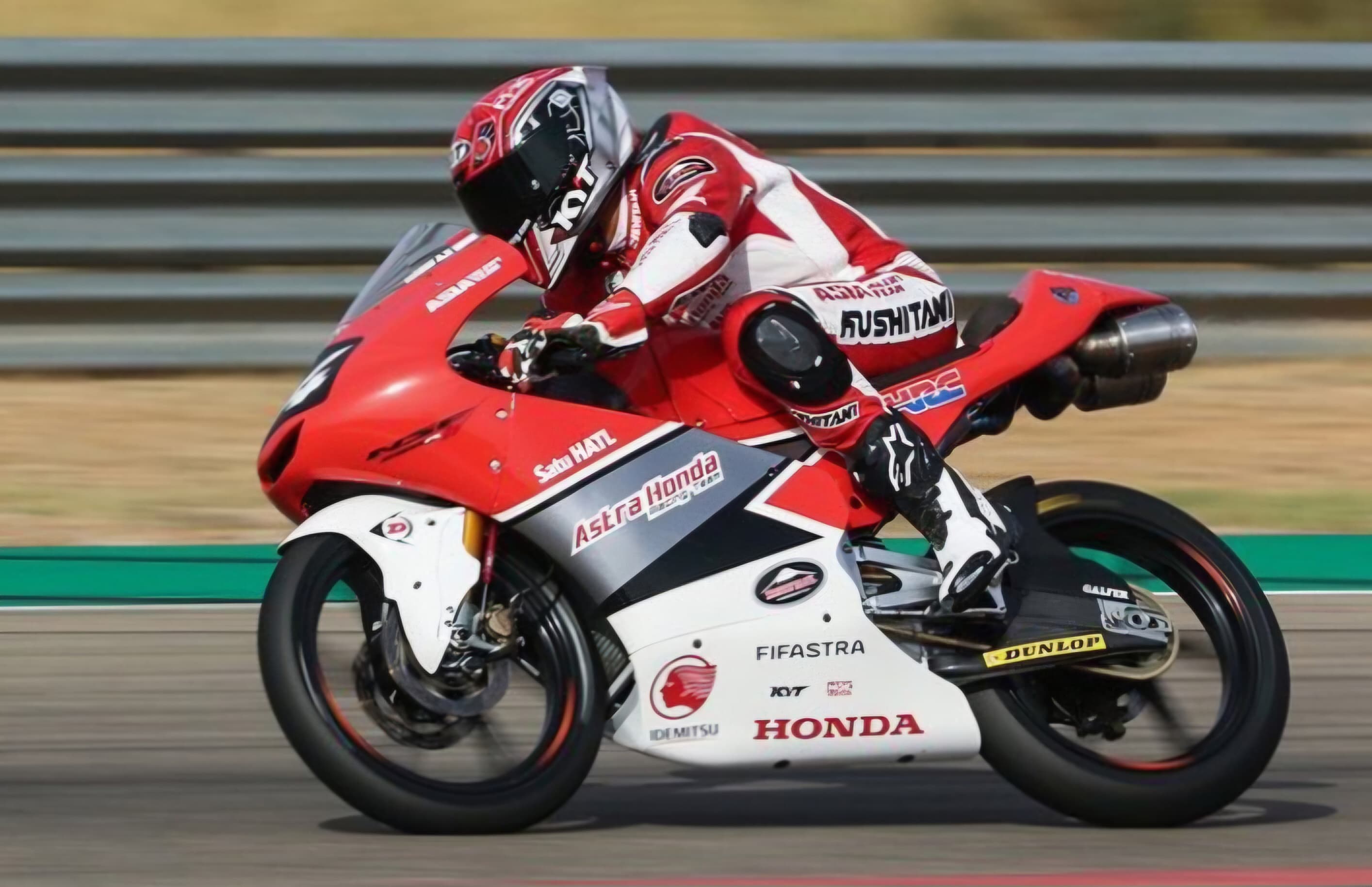 AKsi Mario Suryo Aji di balapan Moto2 Thailand, hari ini.