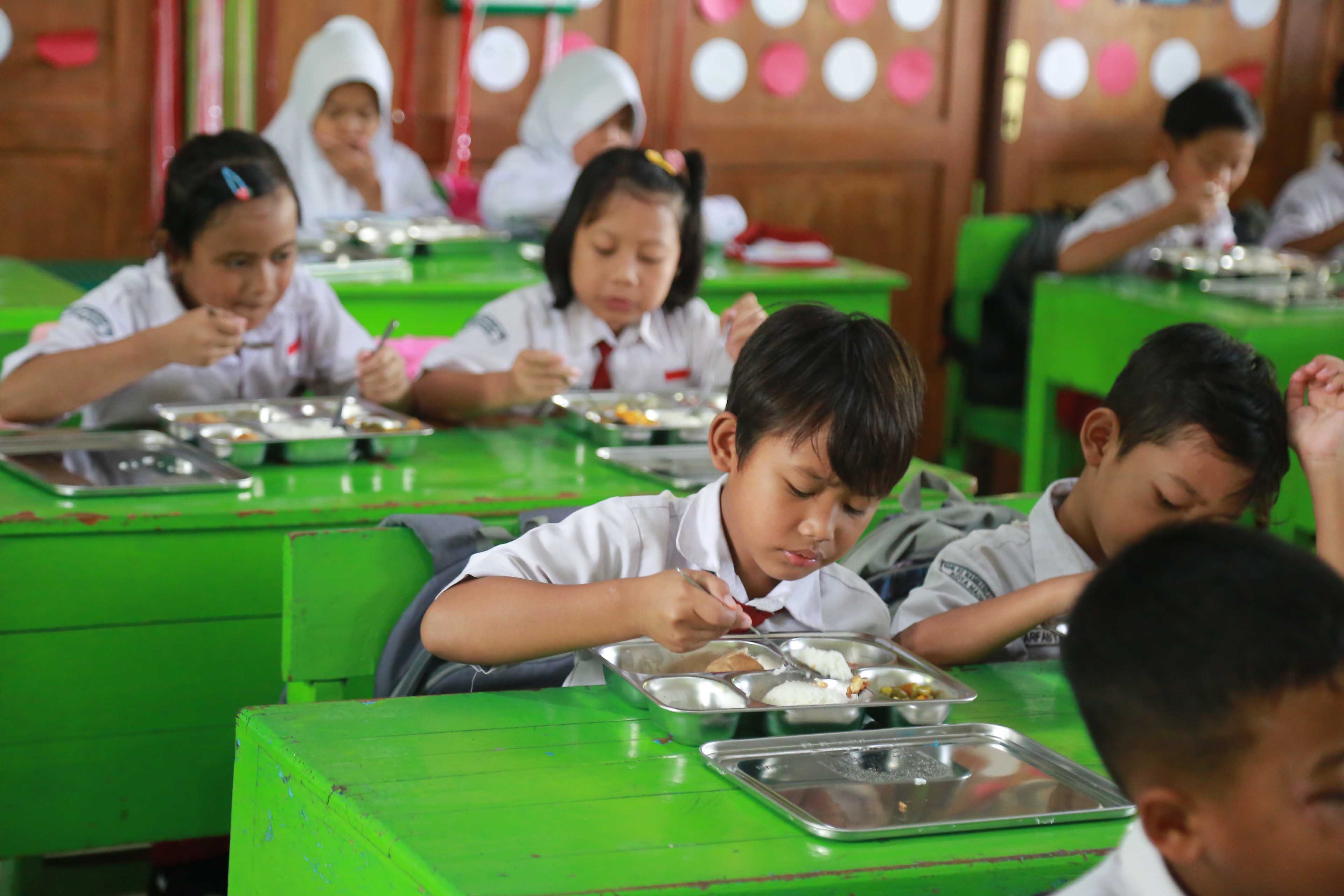 Pelaksanaan program makan bergizi gratis atau MBG di Kota Madiun.