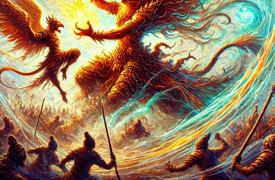 Ilustrasi lakon wayang Prabu Bandung Naga Sewu