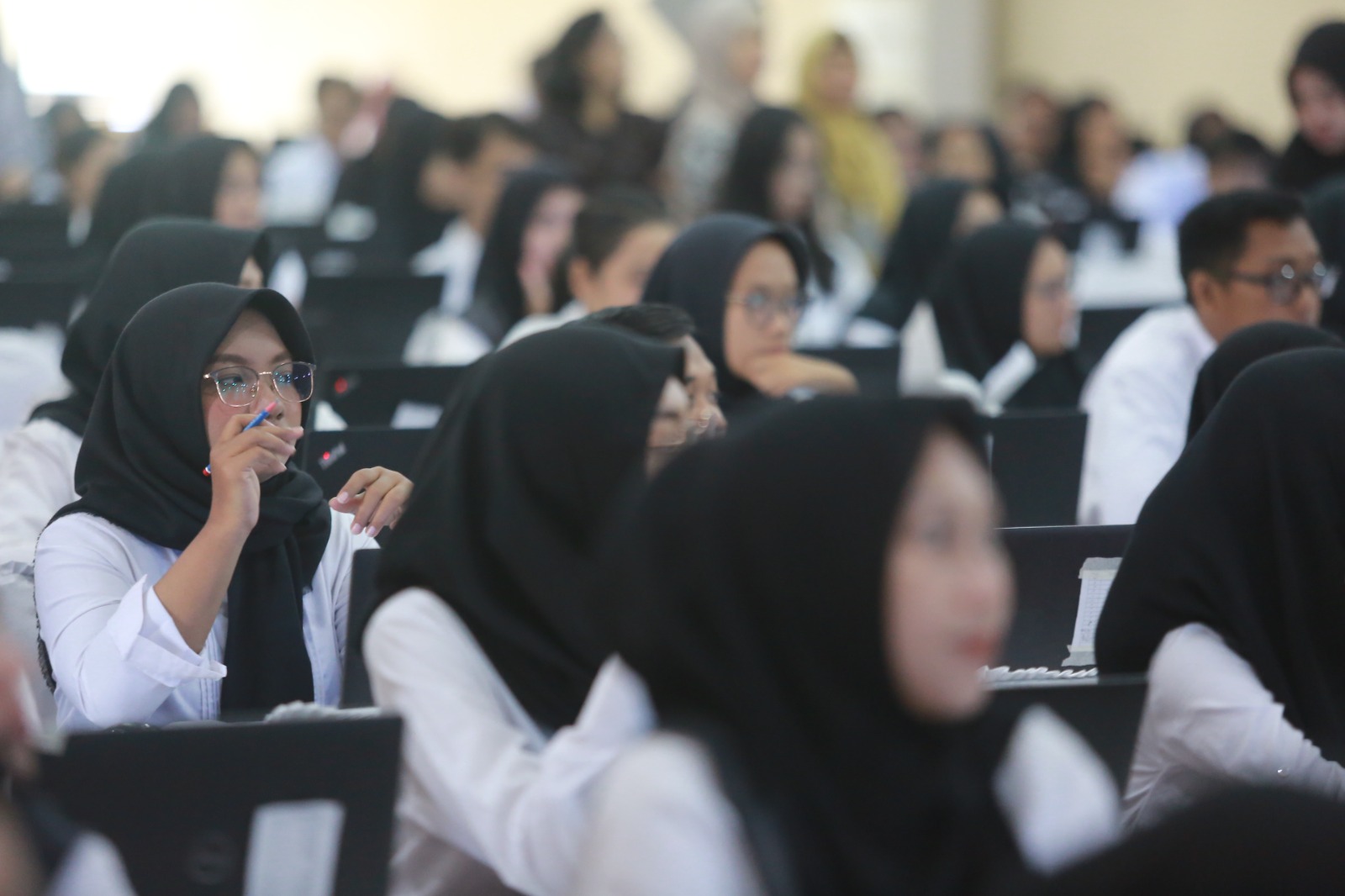 Pelaksanaan seleksi CPNS di lingkungan Pemkot Madiun tahun lalu yang bertempat di Wisma Haji.