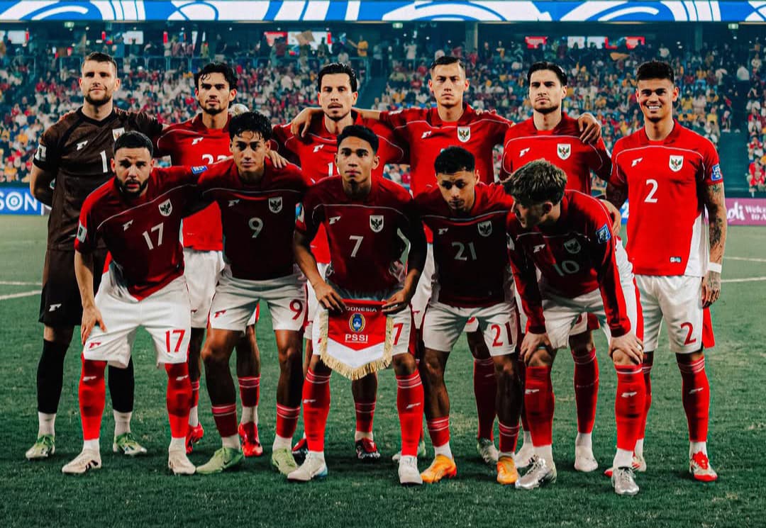 Starting eleven Timnas Indonesia di Kualifikasi Piala Dunia 2026.