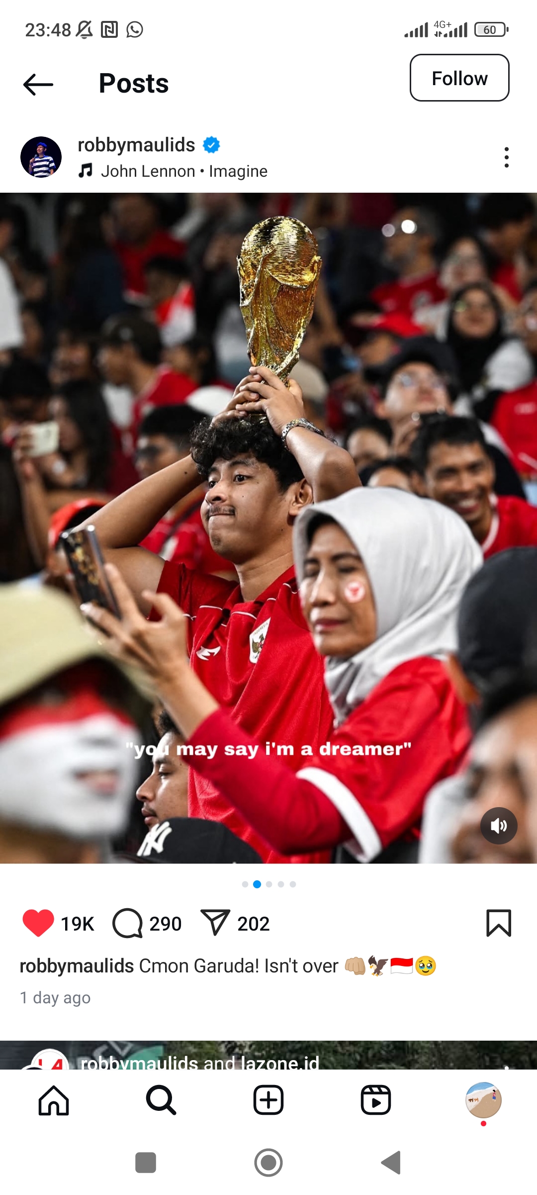 Para supporter Timnas Indonesia di SUGBK.