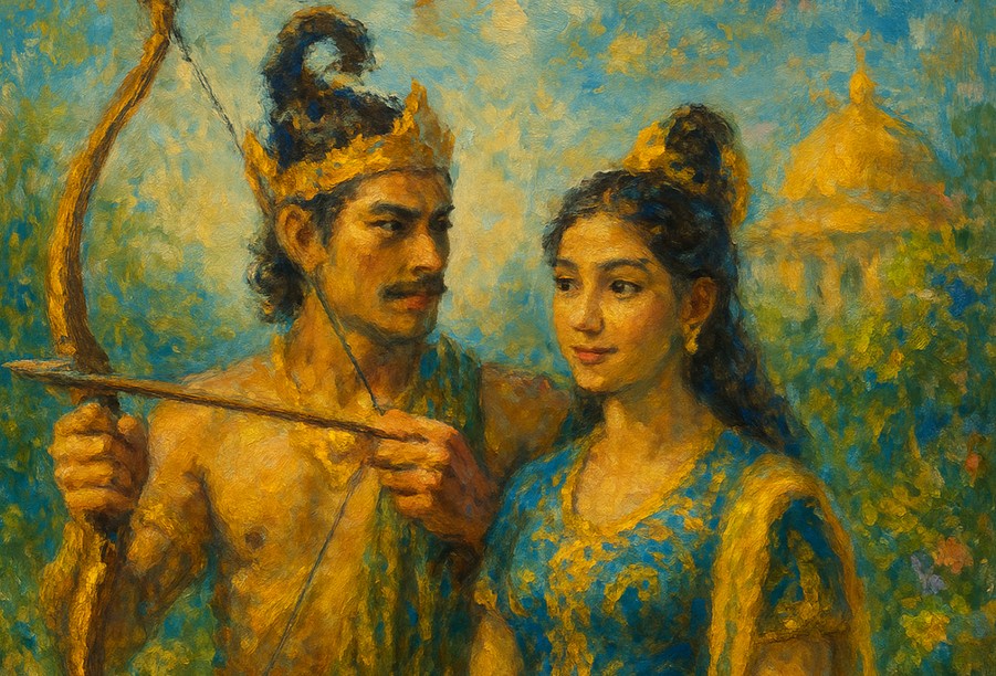Ilustrasi lakon wayang Sayembara Srikandi