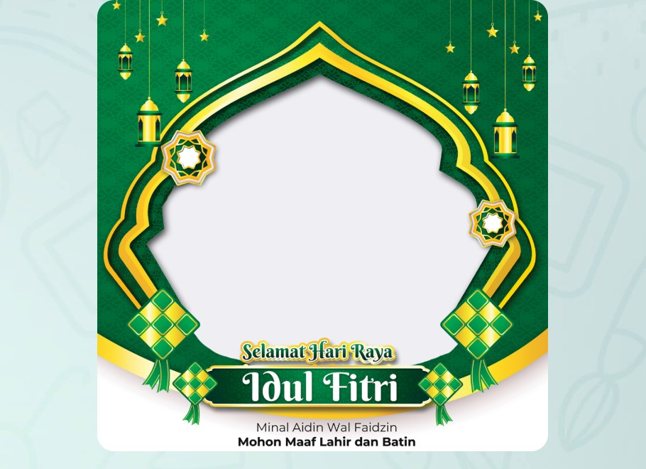 Ilustrasi twibbon Idul Fitri 1446 H.