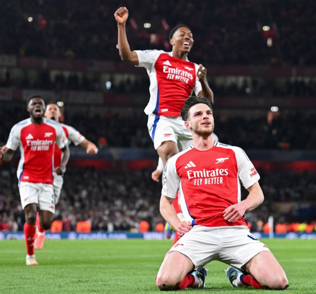 Selebrasi pemain Arsenal.