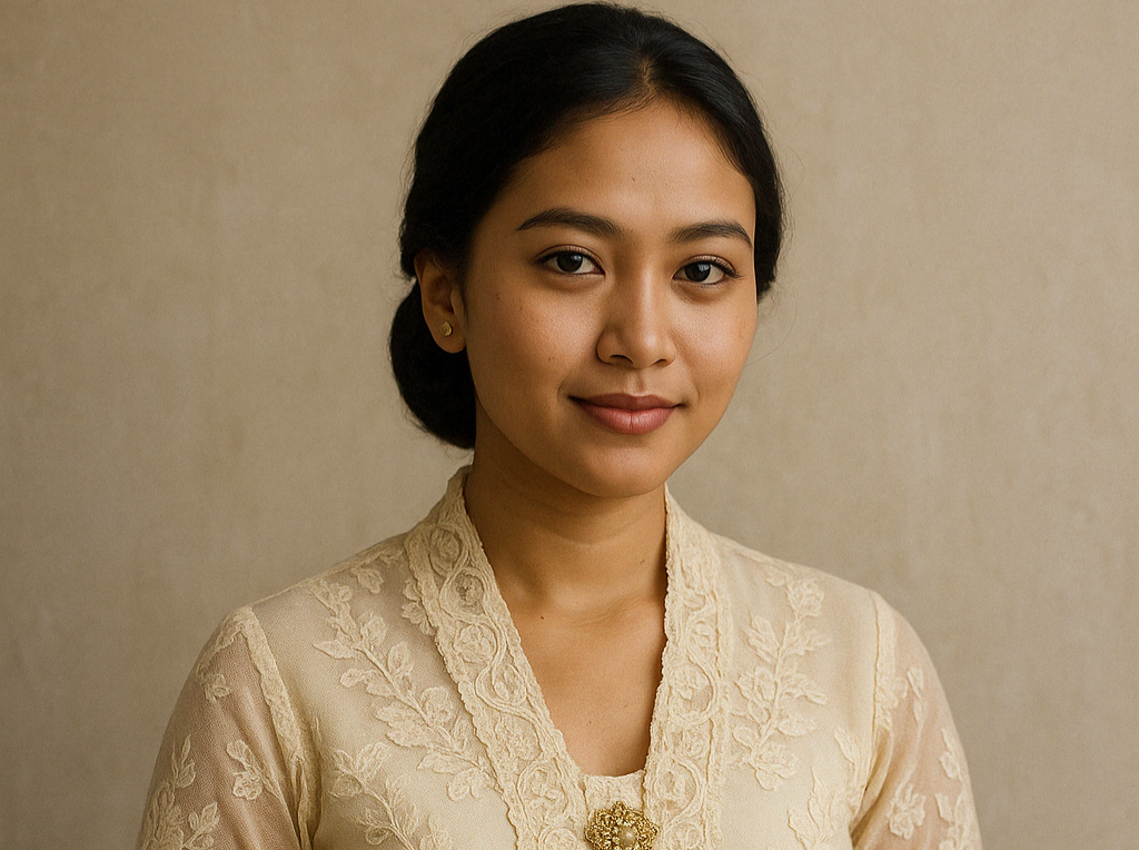 Ilustrasi perempuan Indonesia pakai kebaya.