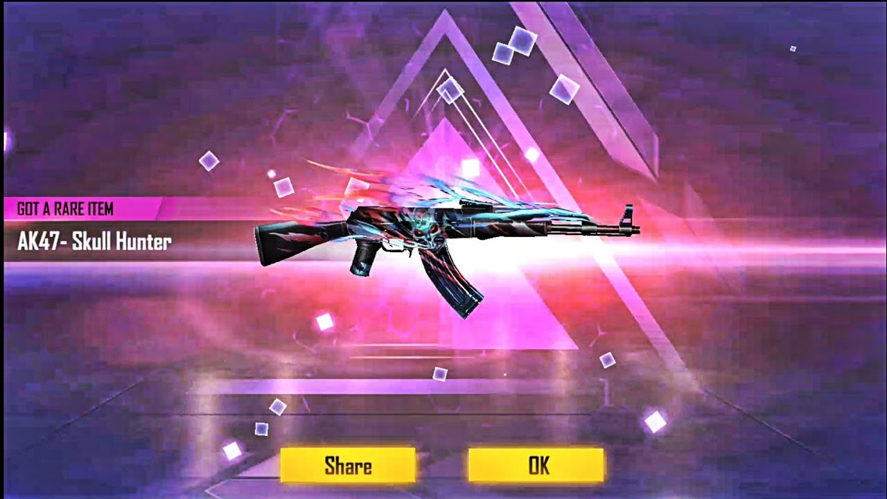 Free Skin Flamming Skull AK47