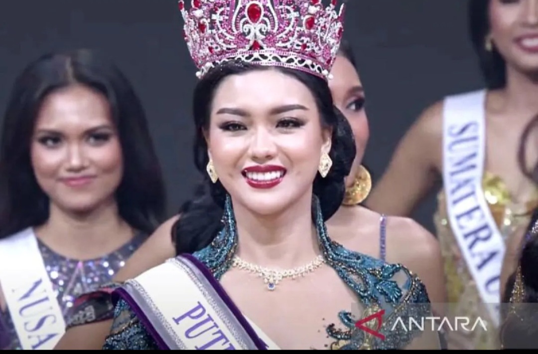 Tangkapan layar - Firsta Yufi Amarta Putri dinobatkan sebagai Puteri Indonesia 2025 dalam acara Grand Final Puteri Indonesia yang diadakan di Jakarta, Jumat (2/5/2025) malam.