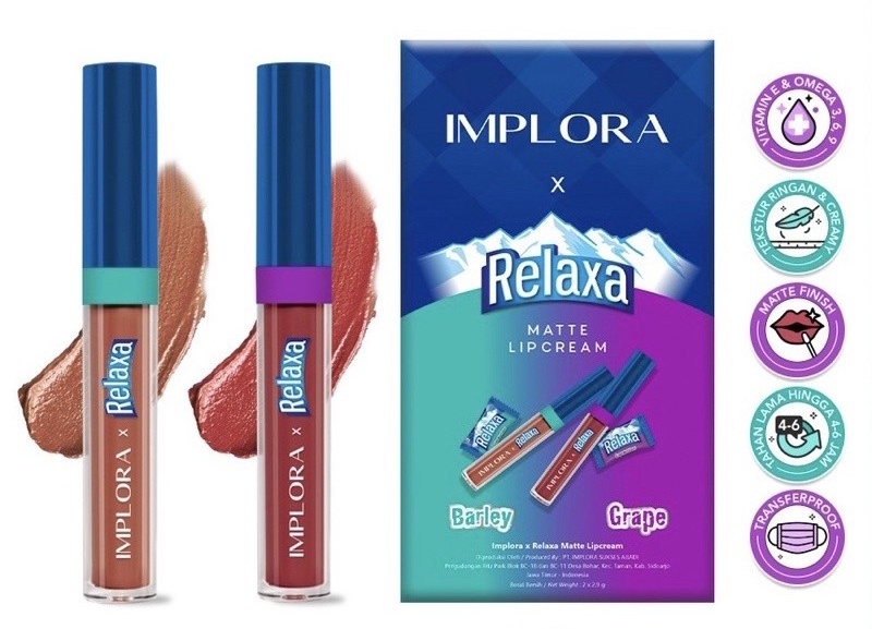 Lipstik Implora varian Relaxa yang harganya murah.