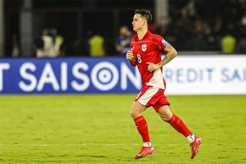 Pemain Timnas Indonesia Eliano Reijnders. Ia mencetak gol penentu kemenangan timnya di Liga Belanda.