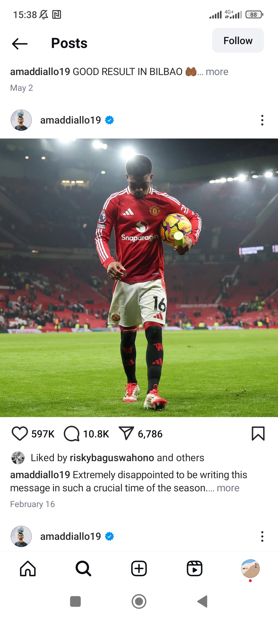 Penyerang Manchester United Amad Diallo.