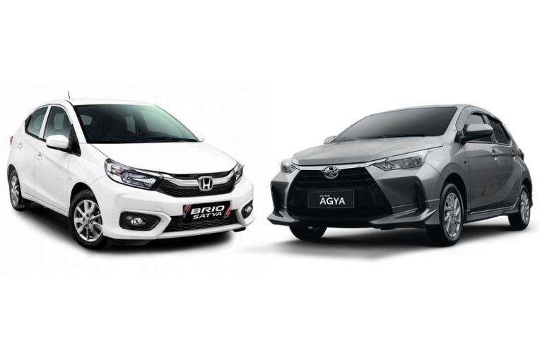 Honda Brio Satya dan Toyota Agya G.