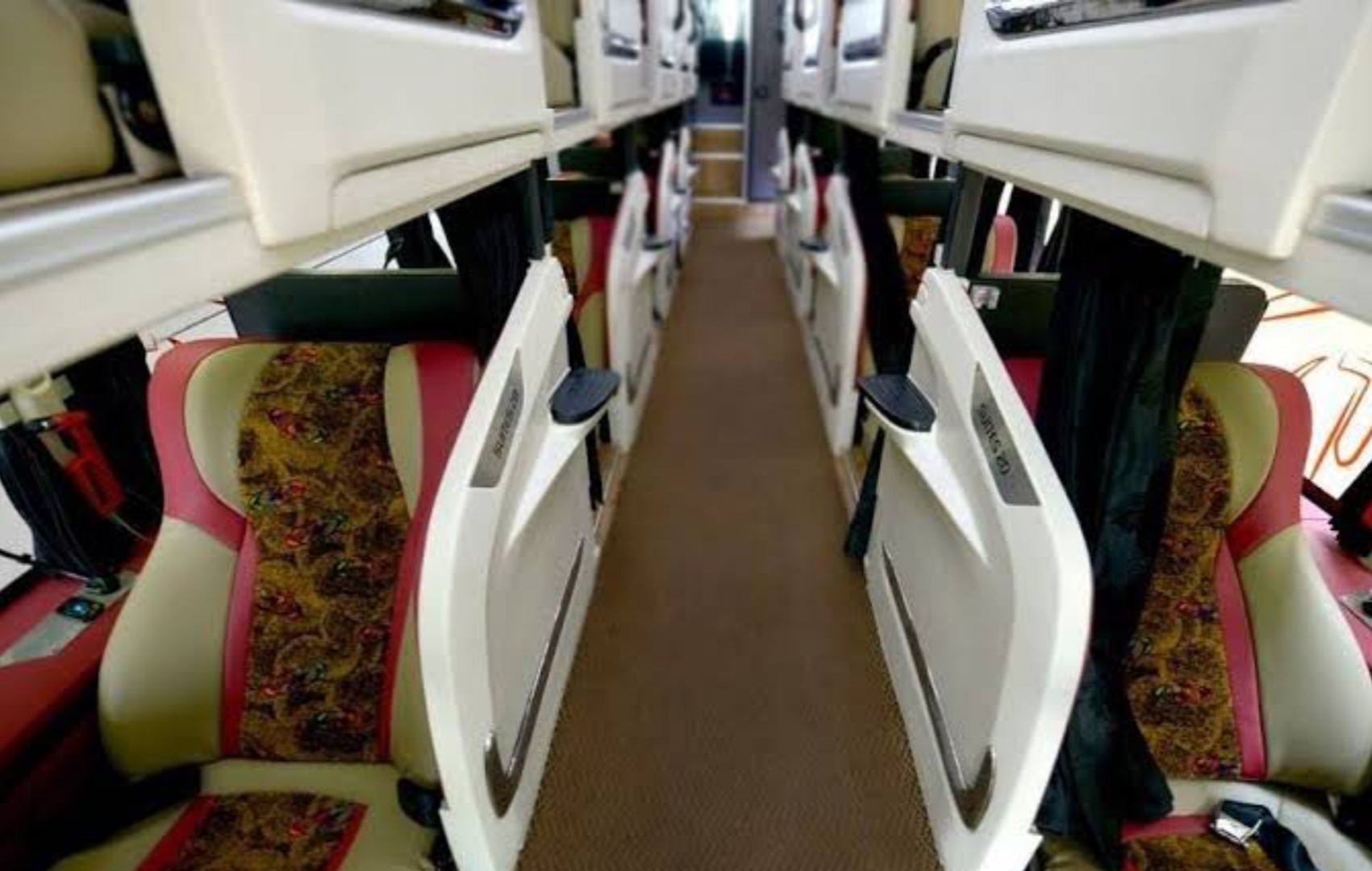 Interior sleeper bus PO Sinar Jaya