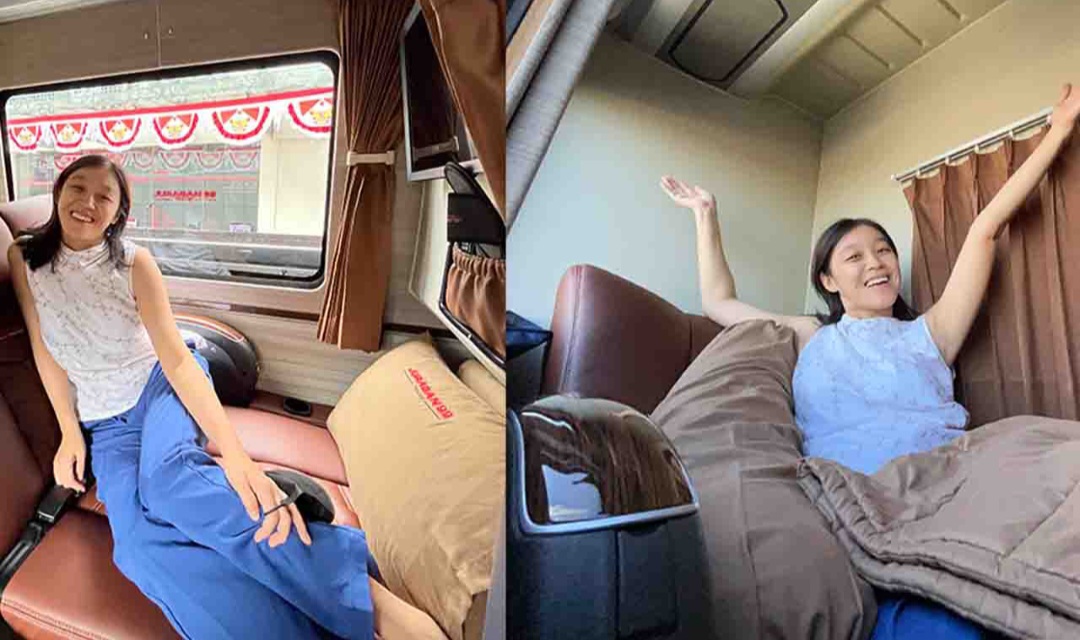Lenny Lim merasakan sensasi naik sleeper bus Juragan99.