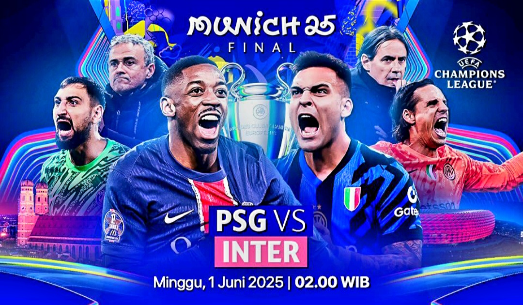 Final UCL 2025 Inter vs PSG: Duel taktik di Allianz Arena, siapa yang angkat trofi?