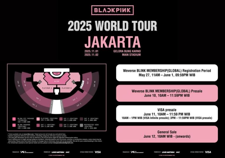 Harga tiket Blackpink 2025 World Tour Jakarta.