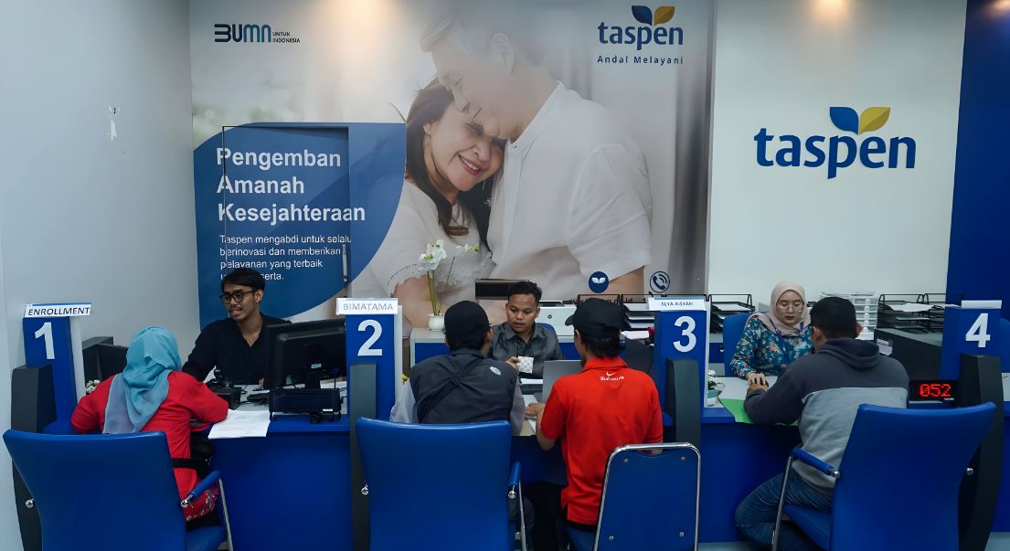 Ilustrasi pelayanan di kantor Taspen.