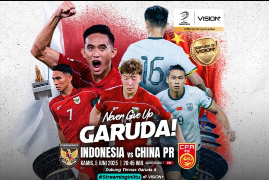 Indonesia vs China di SUGBK 5 Juni mendatang.