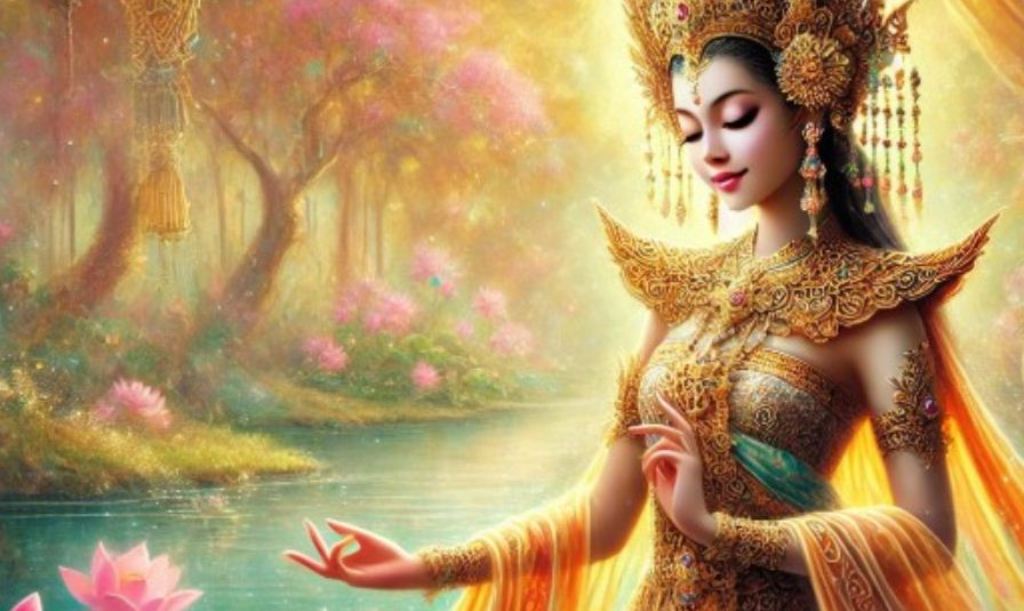 Ilustrasi tokoh wayang Arimbi yang telah berubah cantik.