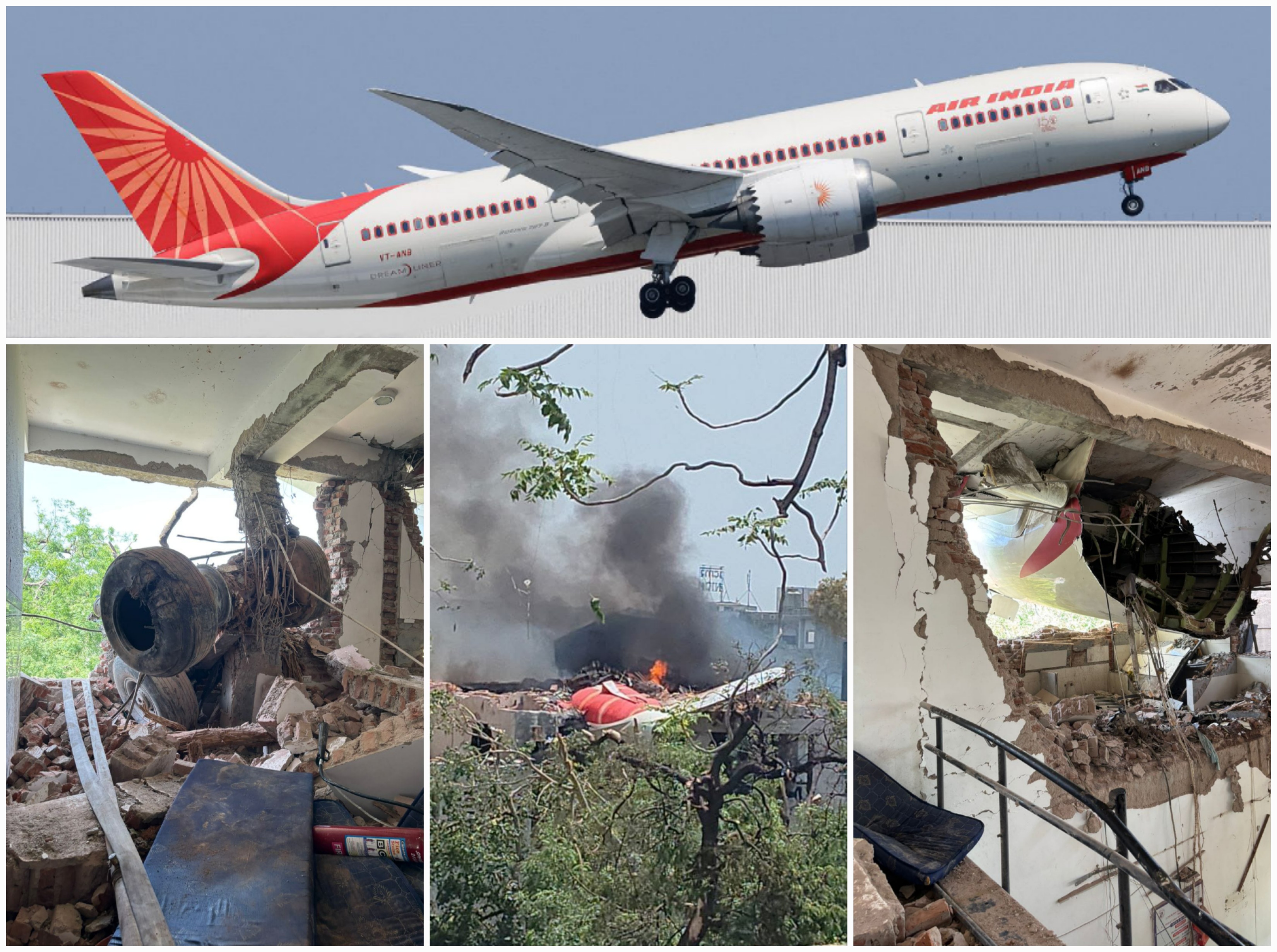 Pesawat Air India jatuh di Ahmedabad, Kamis 12 Juni 2025.