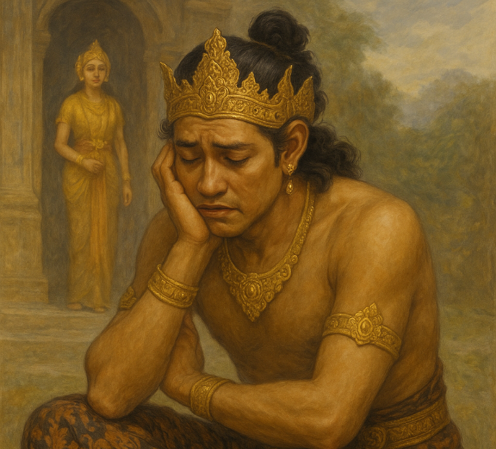 Ilustrasi wayang Arjuna dan Sembadra.