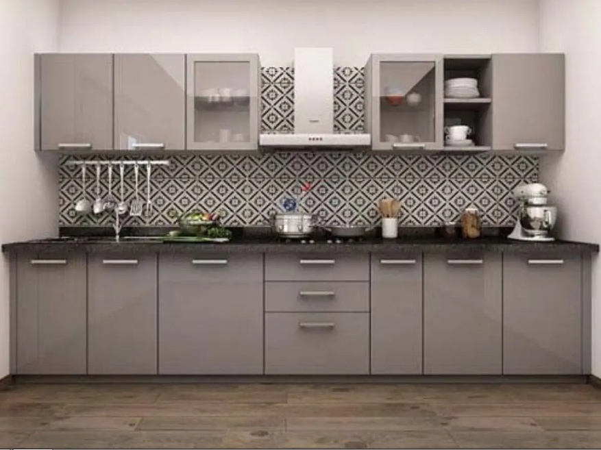 Ilustrasi bahan kitchen set yang elegan.
