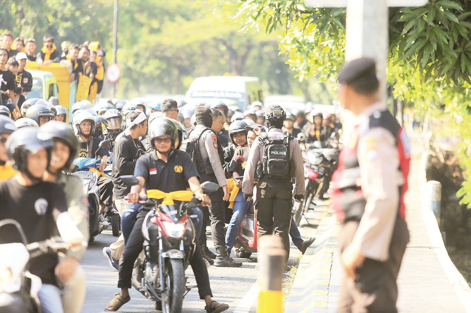 Polisi beserta seluruh perguruan pencak silat komitmen untuk menjaga kegiatan Suroan dan Suran Agung di Kota Madiun berjalan aman. DOK RADAR MADIUN