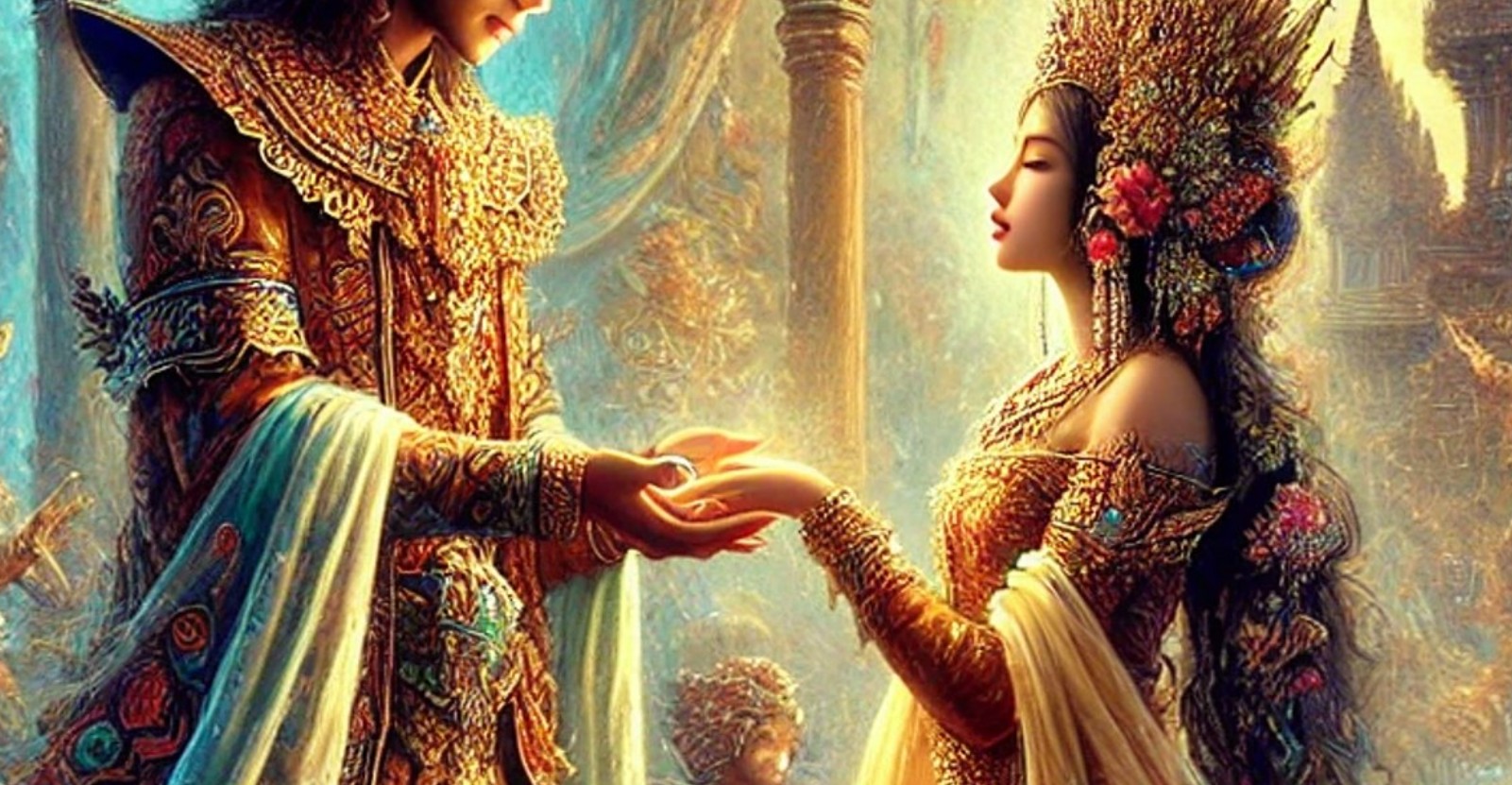 Ilustrasi kisah cinta tragis di era kerajaan nusantara.