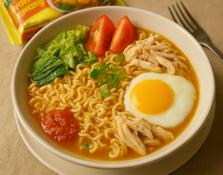 Semangkuk Indomie Ayam Bawang dengan kreasi menu dan resep rahasia.