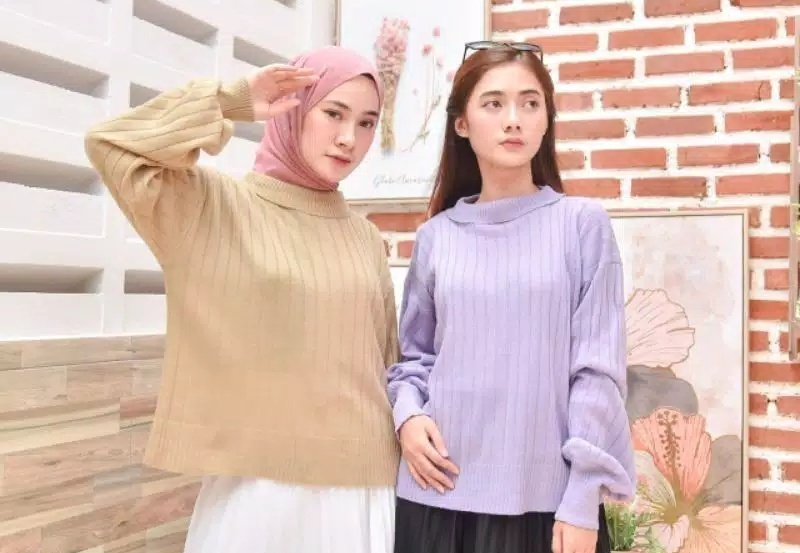 Ilustrasi rekomendasi sweater rajut.