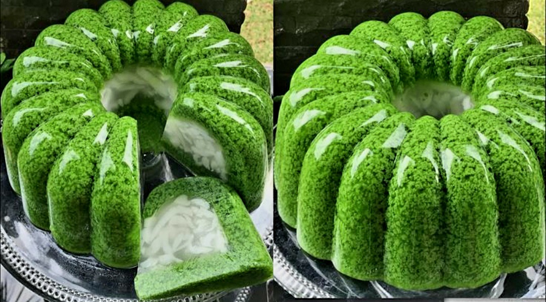 Puding lumut pandan viral, segar dan legit, mudah dibuat.