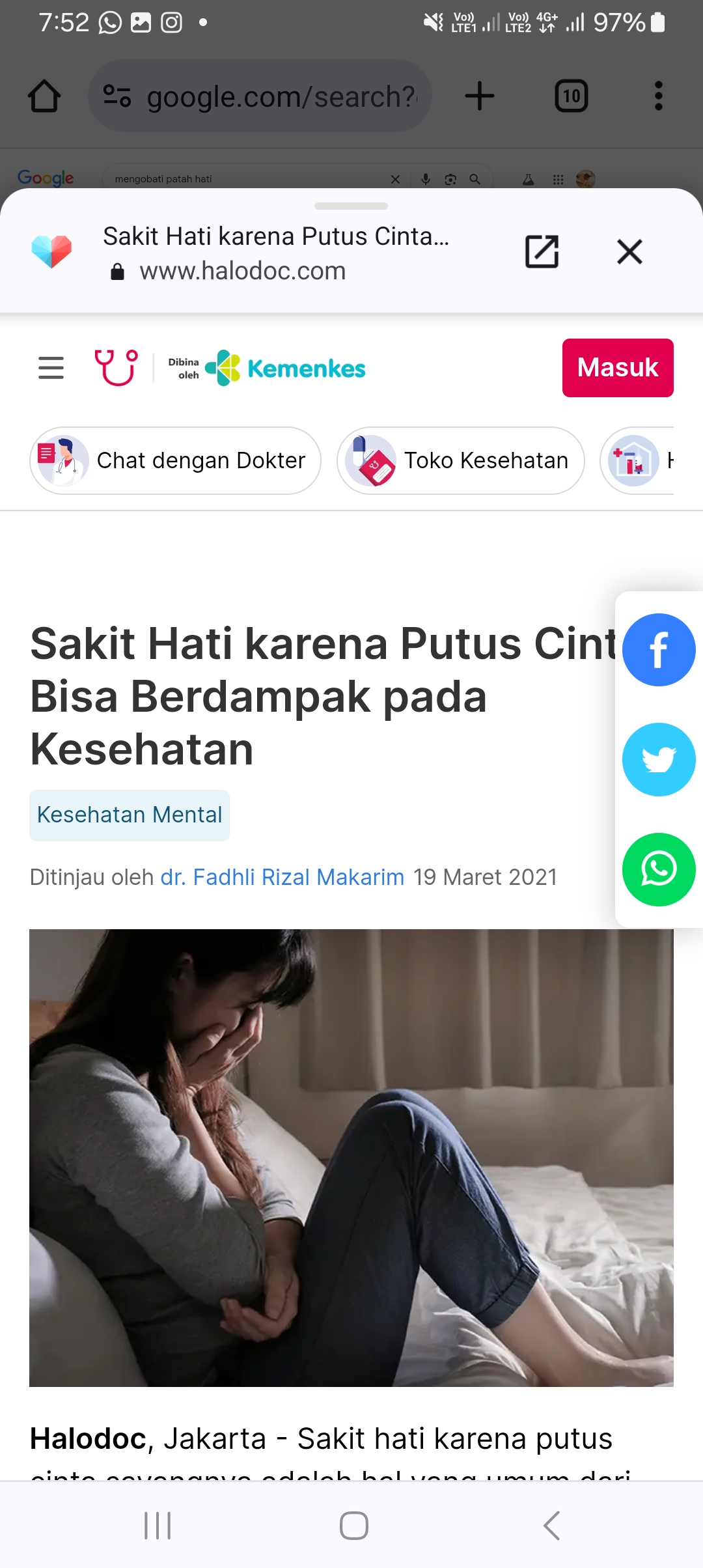 Ilustrasi menyembuhkan hati dari cinta tak berbalas.