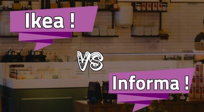 Ilustrasi perbandingan kitchen set IKEA dan Informa.