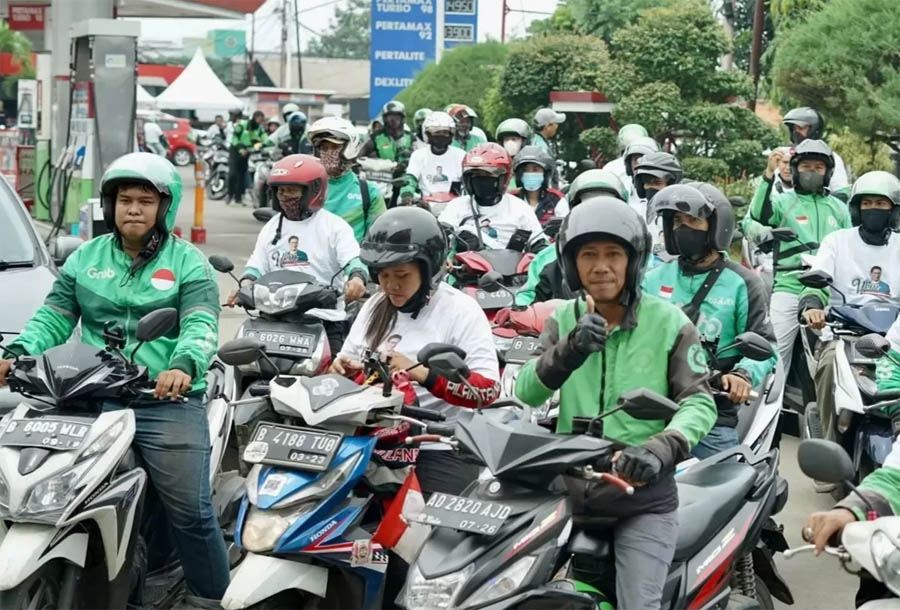 Ilustrasi driver ojek online atau ojol. &nbsp;Hasil Kajian Kemenhub, tarif ojol zona I,II dan III bakal naik.