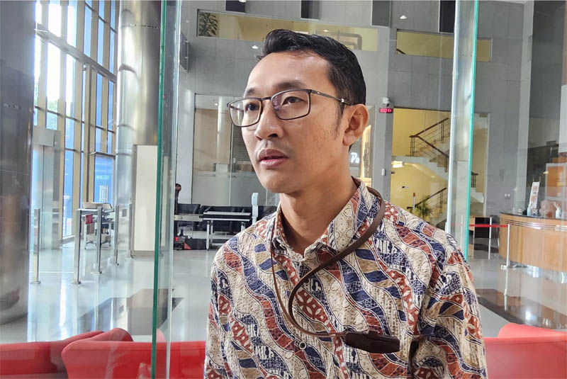 Juru Bicara KPK Budi Prasetyo di Gedung Merah Putih KPK, Jakarta.