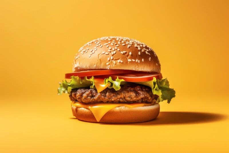 Ilustrasi burger lezat.
