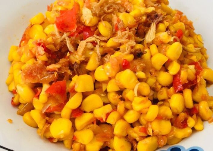 Ilustrasi sambal jagung resep warisan nusantara.