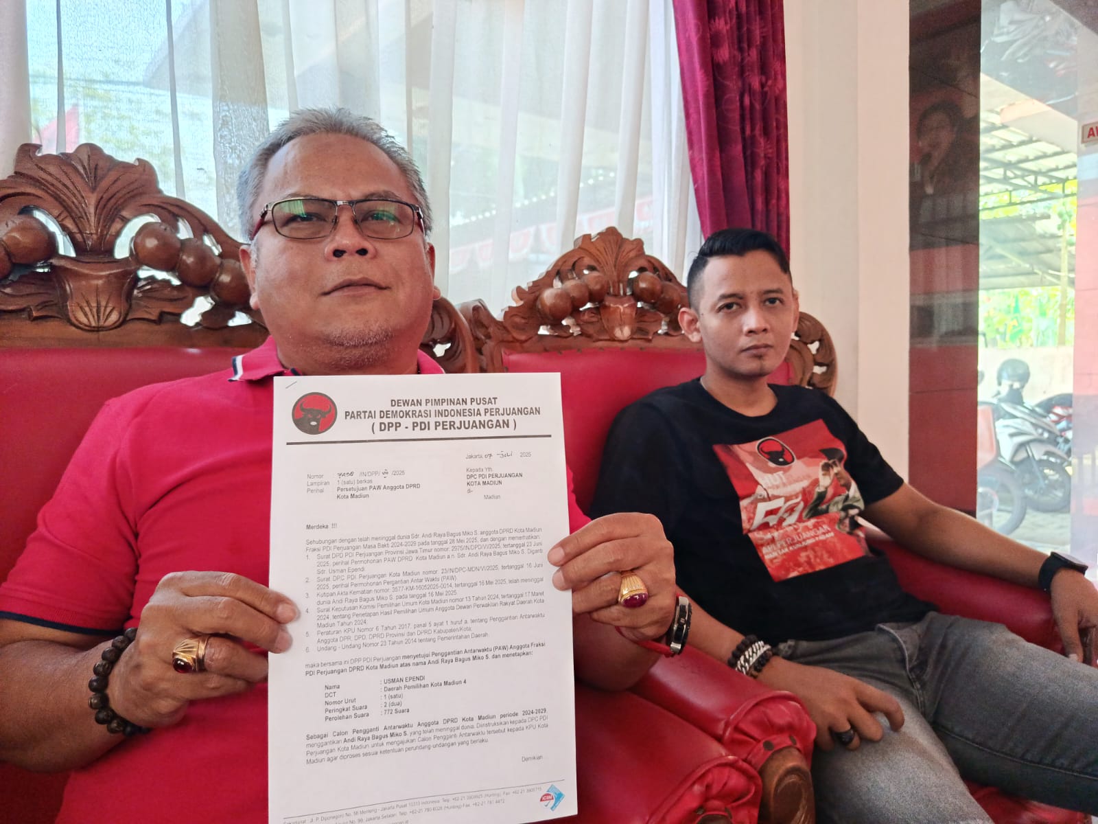 DPC PDIP mengajukan proses pergantian antar waktu (PAW) untuk mengisi kekosongan kursi Fraksi PDIP di DPRD Kota Madiun. FOTO: ISTIMEWA
